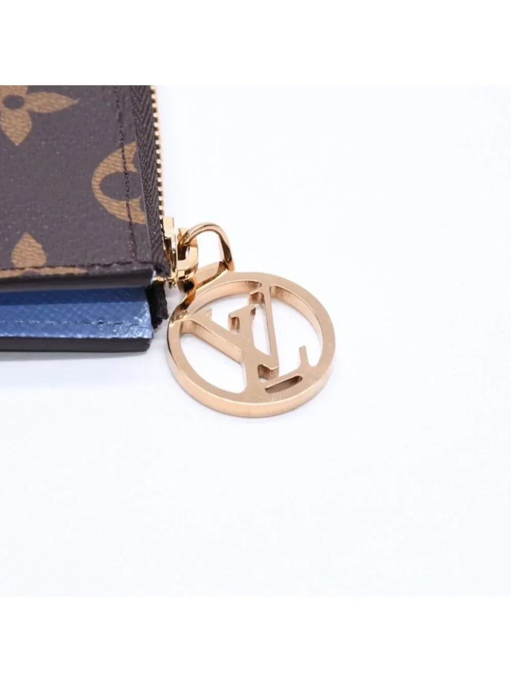 Louis Vuitton Card Case Romy Coin Purse Monogram Blue Frost